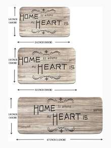 1pc Slogan Graphic Anti-slip Kitchen Rug - Multicolor - View 7