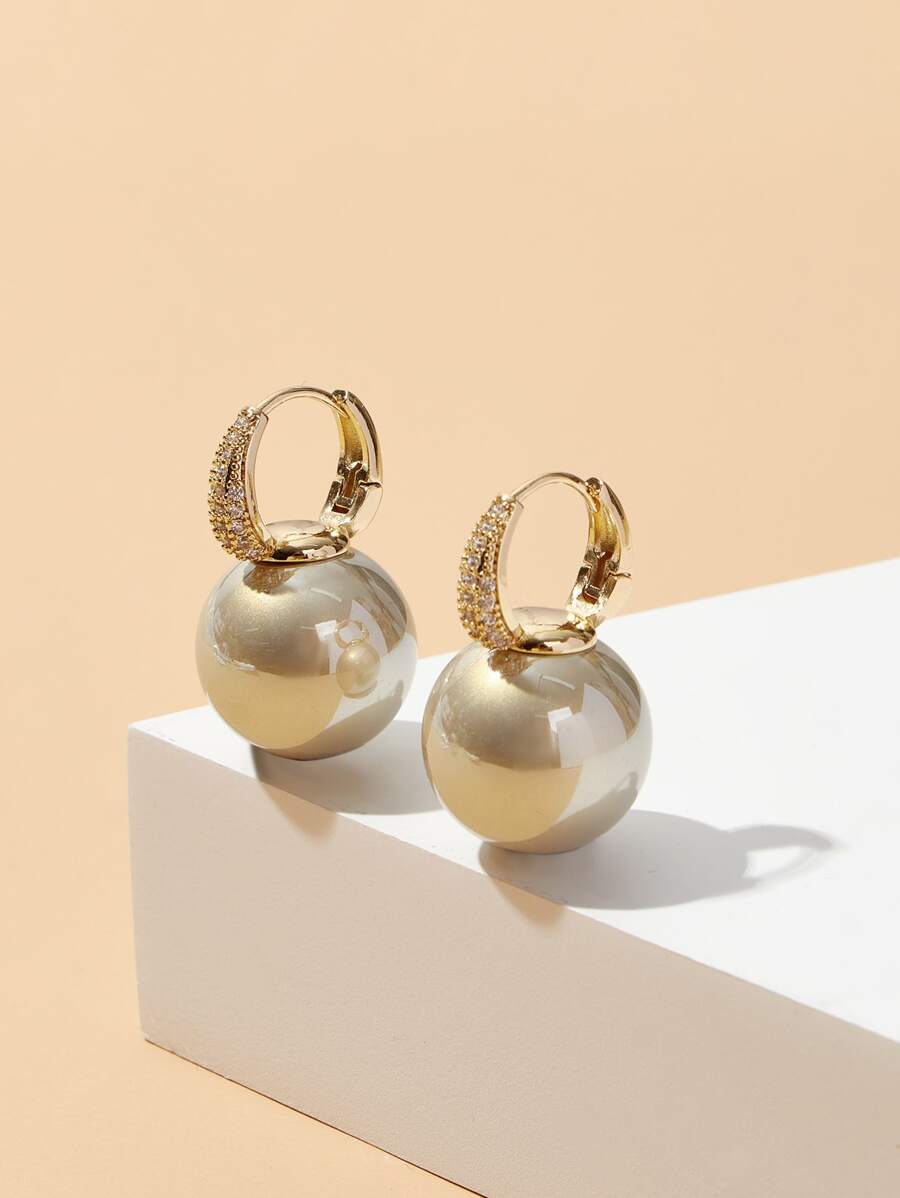 Andkiss 人造珍珠和鑽石裝飾耳環