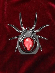ROMWE Goth Spider Design Phone Ring Holder - Red - View 2