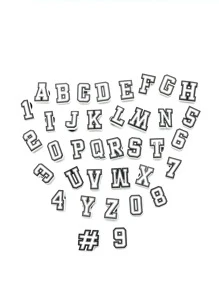 37 chiếc Trang trí giày có khóa trang trí chữ đen trắng, trang trí giày sành điệu cho guốc - Đen và trắng - Xem 1