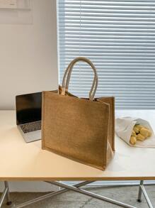 Túi mua sắm họa tiết hình học thêu cho công việc/đi làm/đi làm/văn phòngTúi đi học, ba lô trở lại trường, túi đi học, ba lô trở lại trường, thích hợp cho nữ sinh trung học, sinh viên đại học, hoàn hảo cho trở lại trường, đại học, trung học cơ sở, trung học phổ thông, ngoài trời, du lịch, đi chơi - Màu Khaki - Xem 5