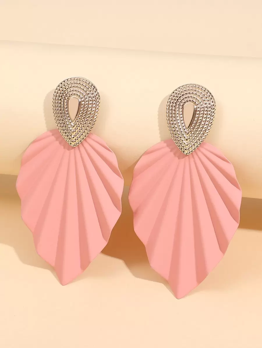 紋理質感樹葉耳墜