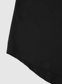 Manfinity Homme Men Letter Graphic Tee, Fall, Long Sleeve Top - Black - View 5