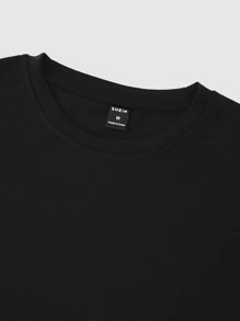 Manfinity Homme Men Letter Graphic Tee, Fall, Long Sleeve Top - Black - View 6