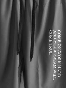 Manfinity Homme Bộ hai mảnh Nam Dây kéo Slogan Giải trí - Màu xám đen - Xem 4