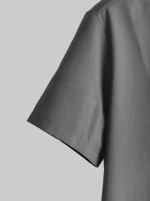 Manfinity Homme Bộ hai mảnh Nam Dây kéo Slogan Giải trí - Màu xám đen - Xem 6