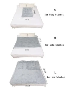 1pc Plain Plush Blanket - Light Grey - View 7