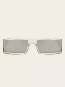 Clear Square Frame Fashion Glasses Beach Accessories For Women Glasses Shades Basics Fall Winter Women Outfits Clothes Business Casual Gifts - Grey - View 2