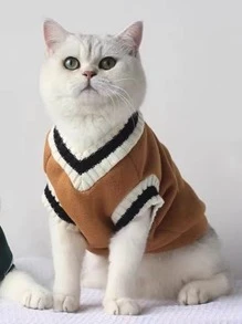 1pc Striped Print Pet Sweater