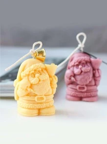 1pc Christmas Santa Claus Design Silicone Candle Mold - White - View 5
