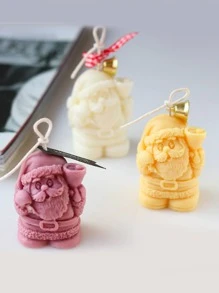 1pc Christmas Santa Claus Design Silicone Candle Mold - White - View 2