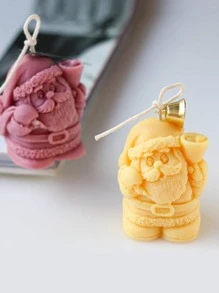 1pc Christmas Santa Claus Design Silicone Candle Mold - White - View 1