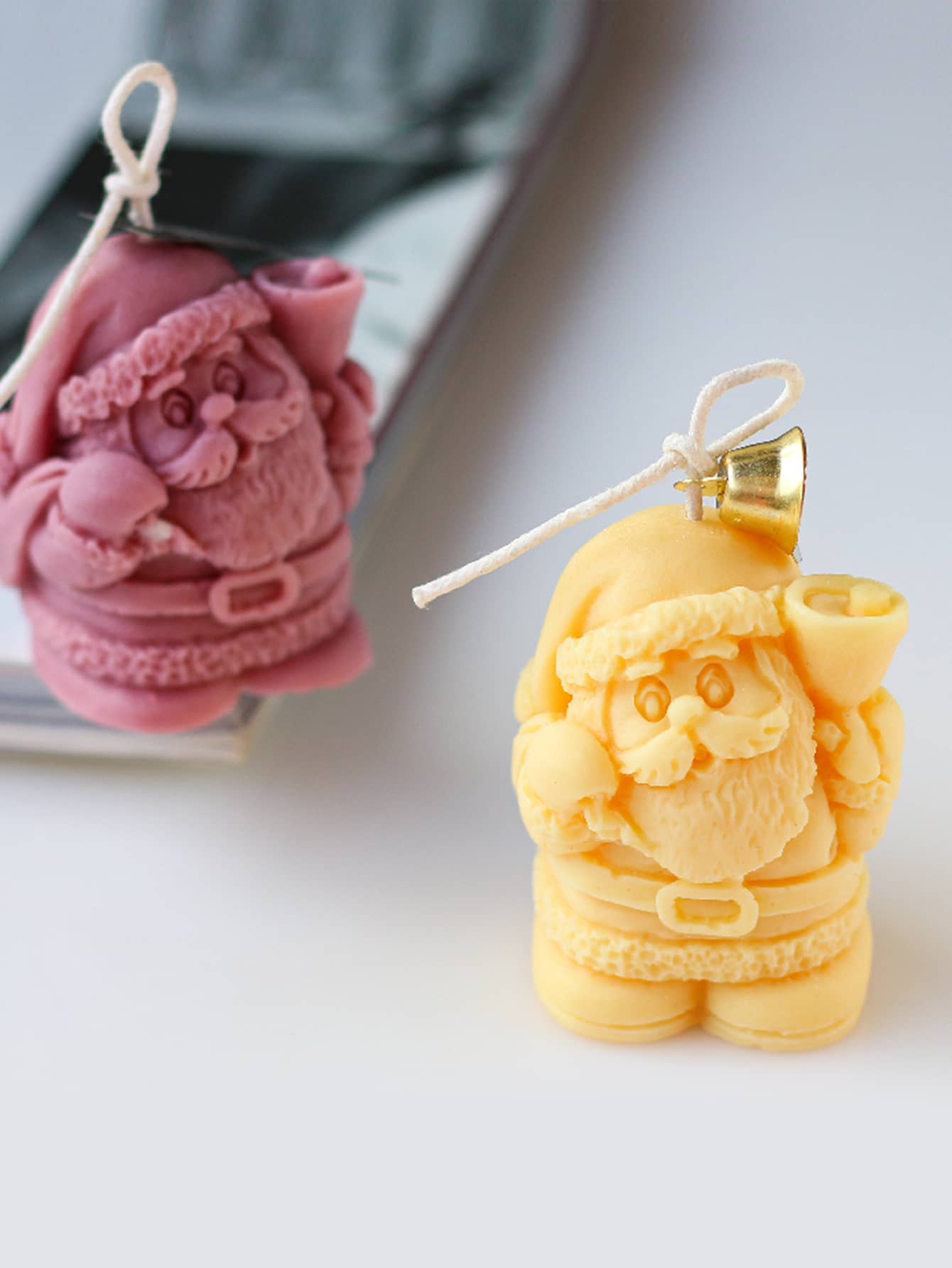 1pc Christmas Santa Claus Design Silicone Candle Mold - White - View 1