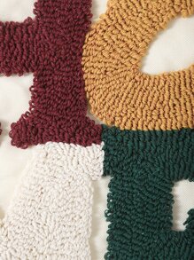 Miater 1pc Letter Embroidered Cushion Cover Without Filler, Tufted Throw Pillow Case, For Sofa, Living Room - Multicolor - View 3