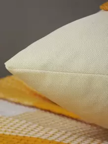 Miater 1pc Letter Embroidered Cushion Cover Without Filler, Tufted Throw Pillow Case, For Sofa, Living Room - Multicolor - View 4