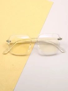 Geometric Frame Eyeglasses - Clear - View 1