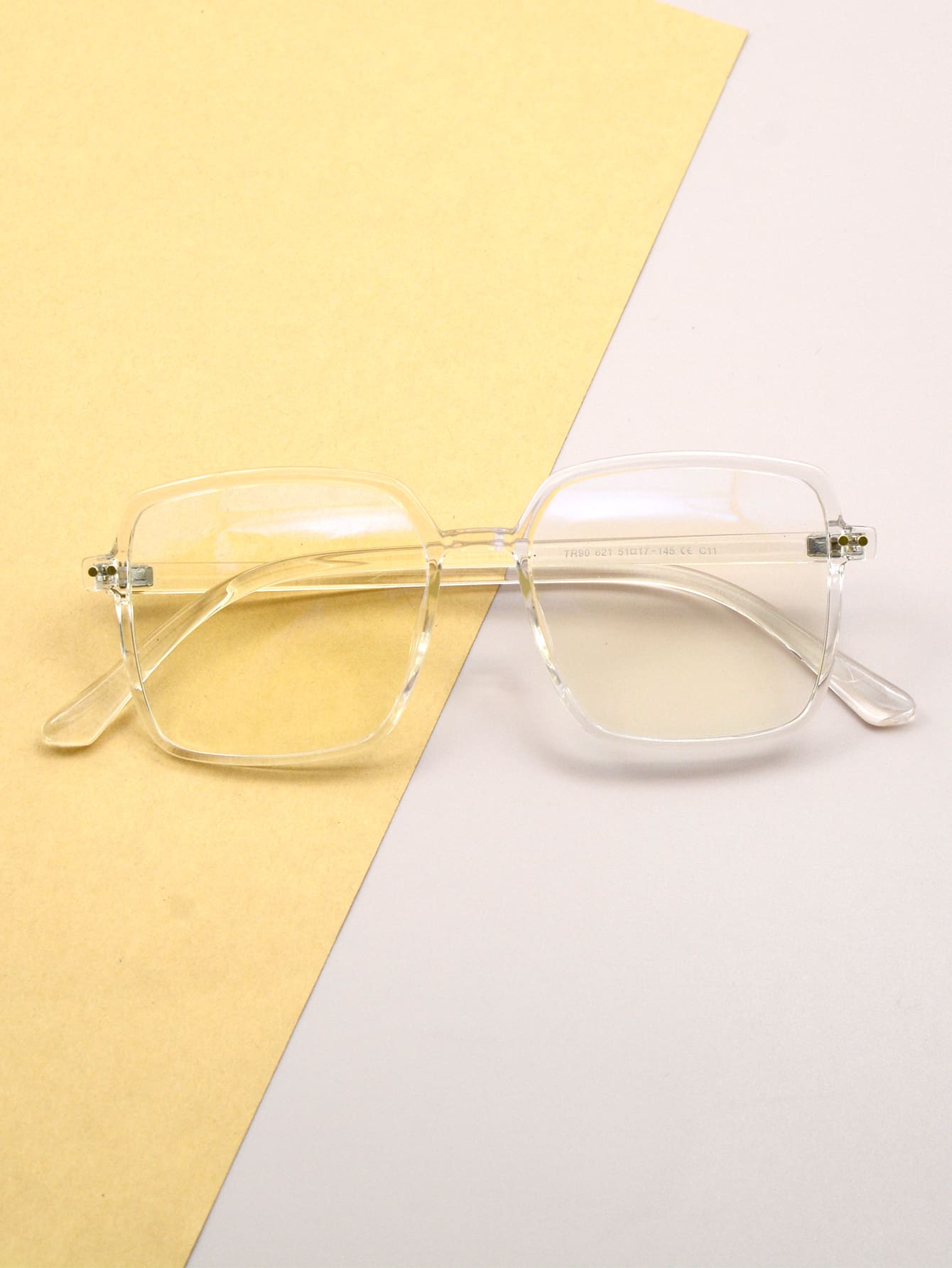 Geometric Frame Eyeglasses - Clear - View 1