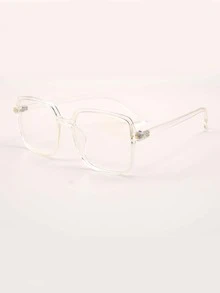 Geometric Frame Eyeglasses - Clear - View 4
