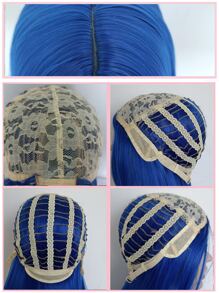 Long Straight Synthetic Wig - Royal Blue - View 6