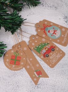 50 cái Giáng sinh In Quà Tặng Thẻ Gói & 1 Cuộn Dây Gai - Nhiều màu - Xem 4