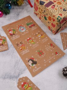 50 cái Giáng sinh In Quà Tặng Thẻ Gói & 1 Cuộn Dây Gai - Nhiều màu - Xem 5