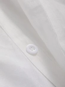 DAZY Solid Lantern Sleeve Shirt,Fall Clothes - White - View 3