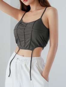 DAZY Sujetador tejido de canalé con liga - Gris Oscuro - Ver 8