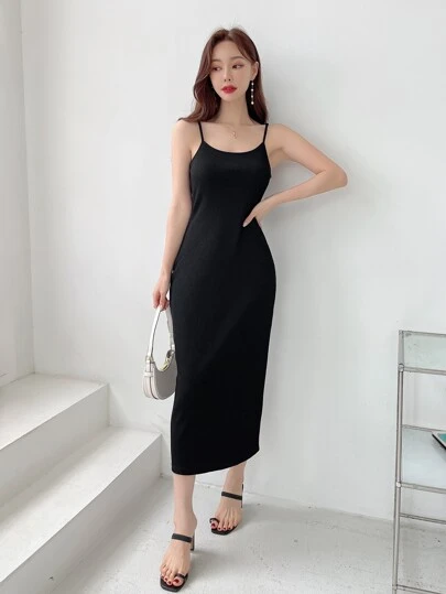 DAZY Solid Cami Dress Sundress