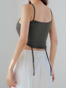 DAZY Sujetador tejido de canalé con liga - Gris Oscuro - Ver 2