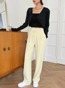 DAZY 1pc Solid Shrug Cardigan - Black - View 6