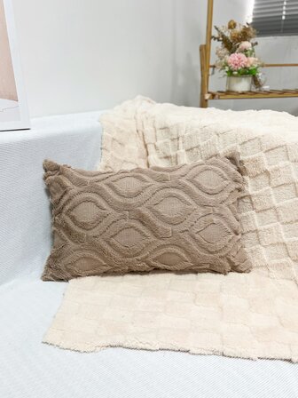 1入組簇絨幾何設計靠墊套不附帶墊芯