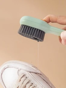1入組隨機色鞋刷按壓式自動加液深度清潔刷