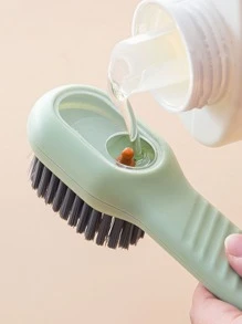 1入組隨機色鞋刷按壓式自動加液深度清潔刷