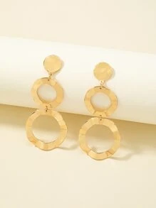 幾何耳墜 - 金黃色 - 查看 2