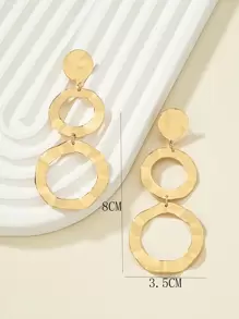 幾何耳墜 - 金黃色 - 查看 4