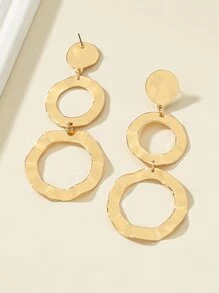 幾何耳墜 - 金黃色 - 查看 5