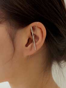 DAZY 1 cái bông tai hình chữ thập Criss - Bạc - Xem 2