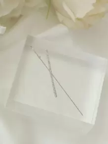 DAZY 1 cái bông tai hình chữ thập Criss - Bạc - Xem 3