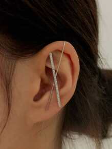 DAZY 1 cái bông tai hình chữ thập Criss - Bạc - Xem 5