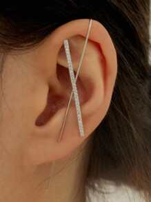 DAZY 1 cái bông tai hình chữ thập Criss - Bạc - Xem 7