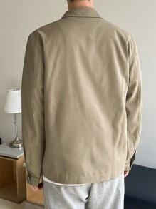 DAZY Men Solid Flap Pocket Jacket - Khaki - View 2