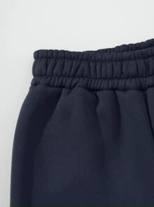 SHEIN Unity Quần thể thao nữ Lá thư - Màu xanh hải quân - Xem 4