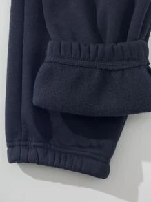 SHEIN Unity Quần thể thao nữ Lá thư - Màu xanh hải quân - Xem 5