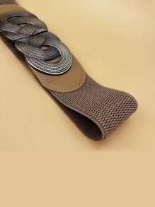 對稱扣皮帶 - 卡其色 - 查看 4