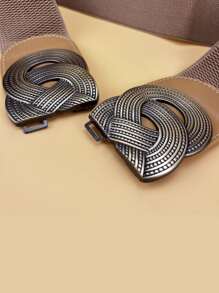 對稱扣皮帶 - 卡其色 - 查看 6