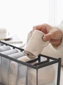 3 件装内衣隔层收纳袋袜子内衣收纳盒抽屉式收纳袋 - 灰色 - 查看 4