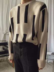 DAZY Men Drop Shoulder Jumper - Khaki - View 1