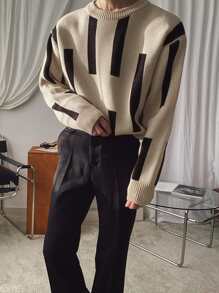 DAZY Men Drop Shoulder Jumper - Khaki - View 4