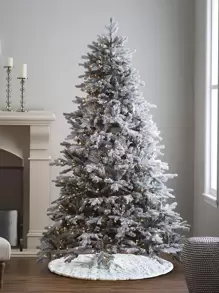 1pc Christmas Snowflake Embroidered Decoration Rug - Multicolor - View 1