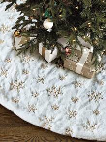 1pc Christmas Snowflake Embroidered Decoration Rug - Multicolor - View 2